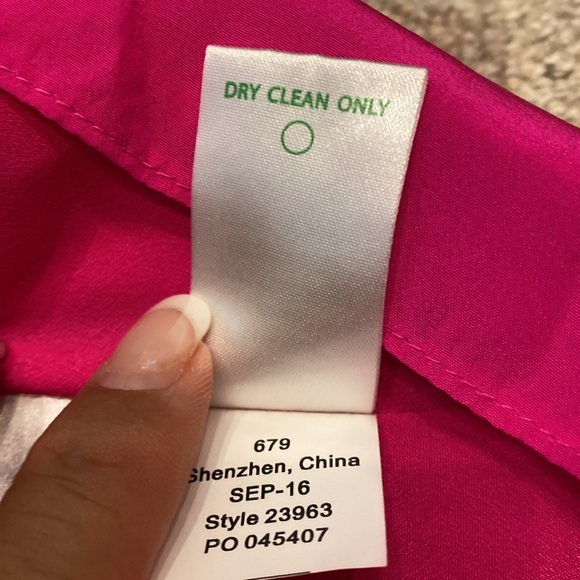 LILLY PULITZER Raspberry Pink Cold Shoulder Embroidered with Beads sz XS Dress - Picture 11 of 12